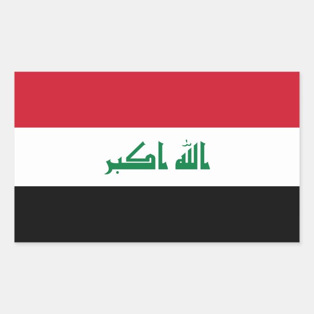 Irak-Flagge Rechteckiger Aufkleber (Vorderseite)