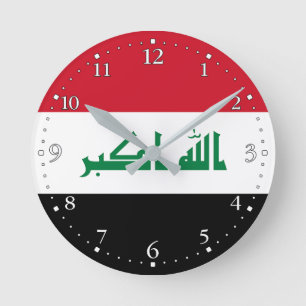 Irak-Flagge Runde Wanduhr