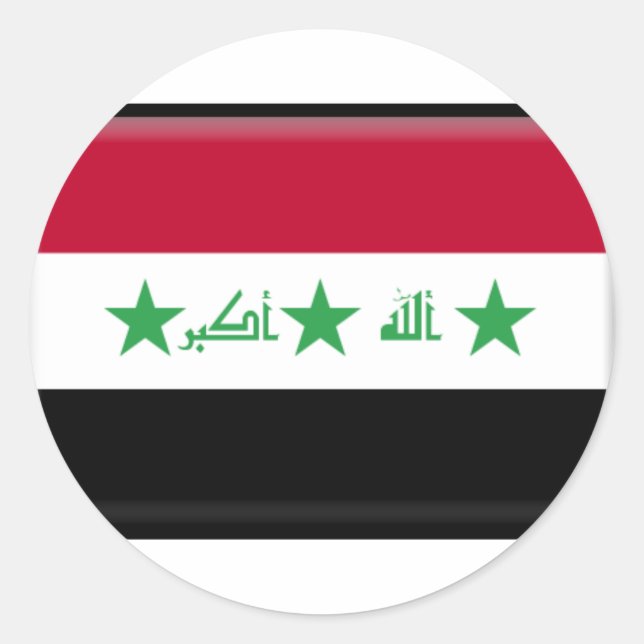 Irak-Flagge Runder Aufkleber (Vorderseite)