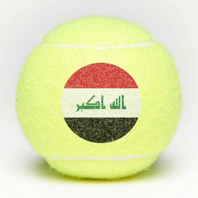 Irak-Flagge Tennisbälle (Vorderseite)