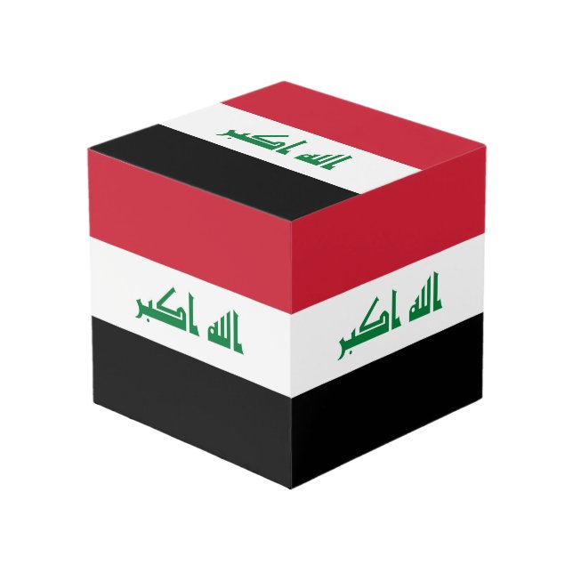 Irak-Flagge Würfel (Vorderseite Schrägansicht)