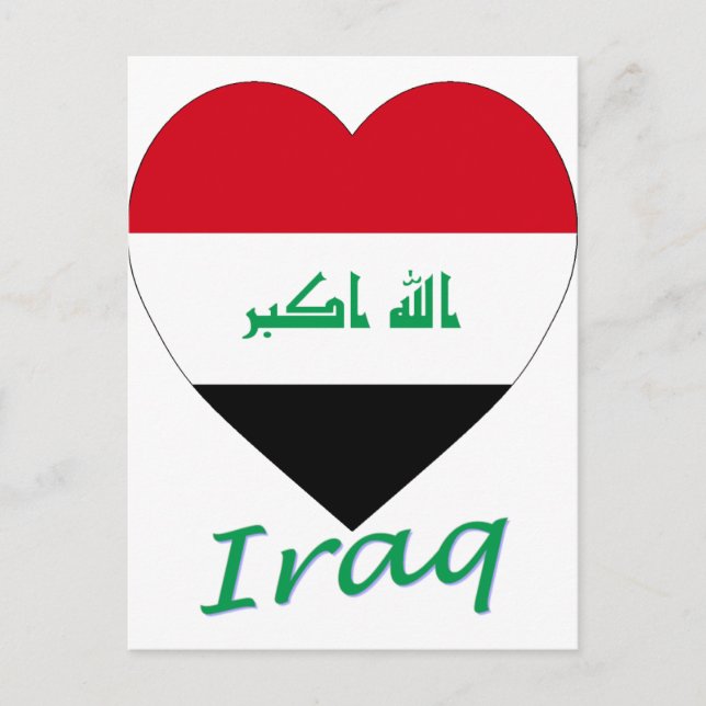 Irak-Flaggenherz Postkarte (Vorderseite)