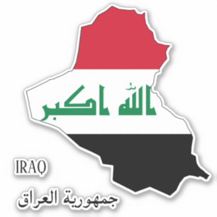 Irak Flaggenkarte Patriotic Aufkleber