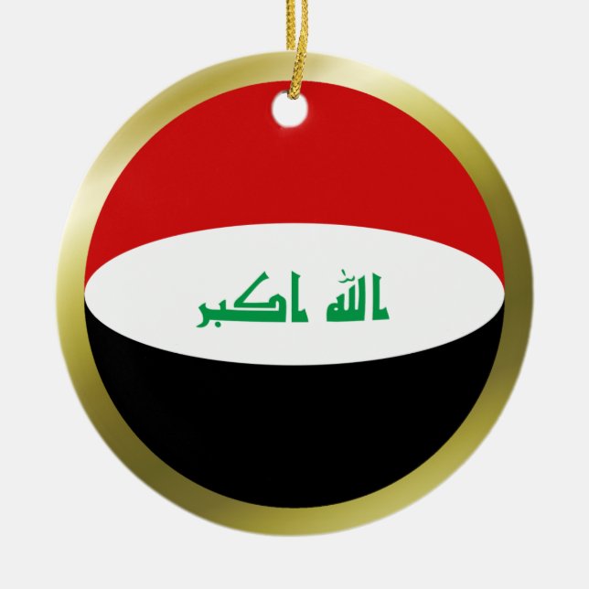 Irak-Flaggenverzierung Keramikornament (Vorne)