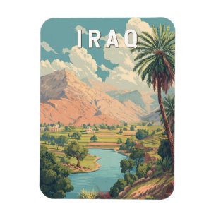 Irak Illustration Reise Kunst Vintage Magnet