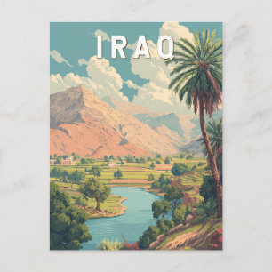 Irak Illustration Reise Kunst Vintage Postkarte
