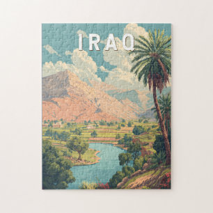 Irak Illustration Reise Kunst Vintage Puzzle