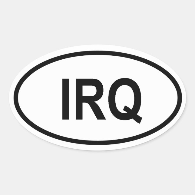 Irak "IRQ" Ovaler Aufkleber (Vorderseite)