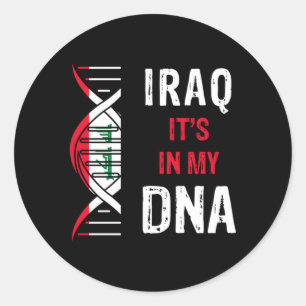 Irak ist in meiner DNA-Stolz auf irakische Flagge Runder Aufkleber