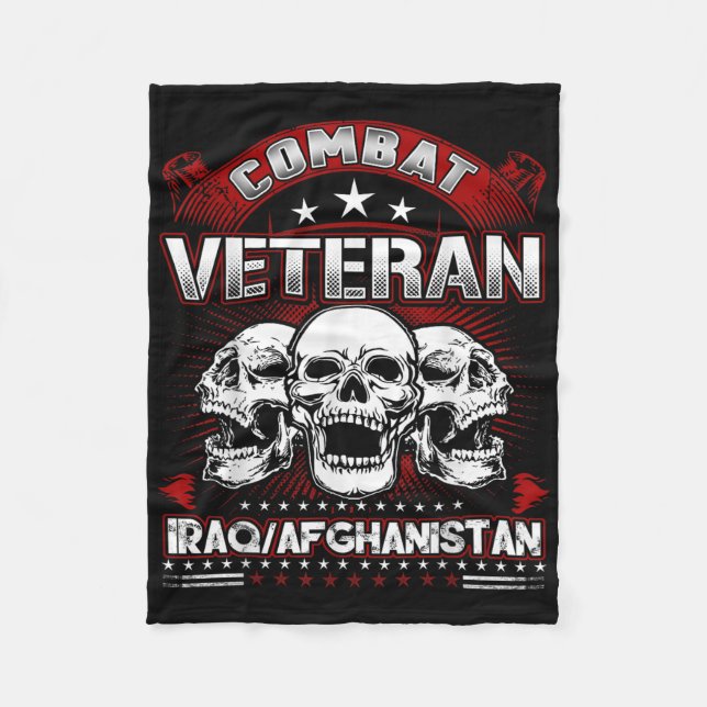 Irak-Kampf Veteran Shirt Fleecedecke (Vorderseite)