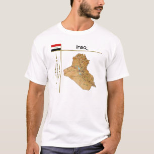 Irak Karte + Flagge + T - Shirt