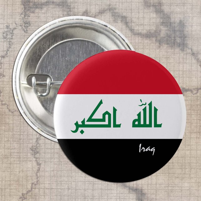 Irak-Taste, patriotische Irak-Flaggenmode Button (Von Creator hochgeladen)