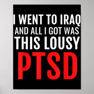 Irak Veteran Shirt Ptsd Dark Spaß War Army Säuglin Poster