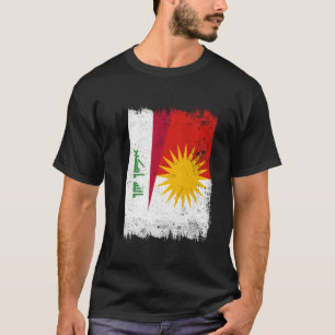 Irak Yezidi Halbflagge irakesisches Yezidi-Erbe T-Shirt