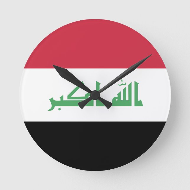 Irakflagge Runde Wanduhr (Vorderseite)