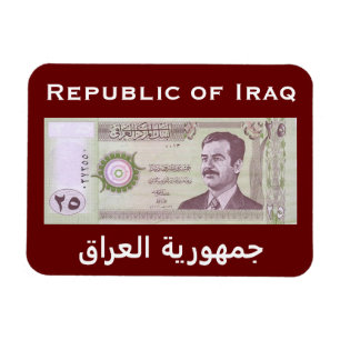 Irakische Dinar mit Saddam Hussein Magnet