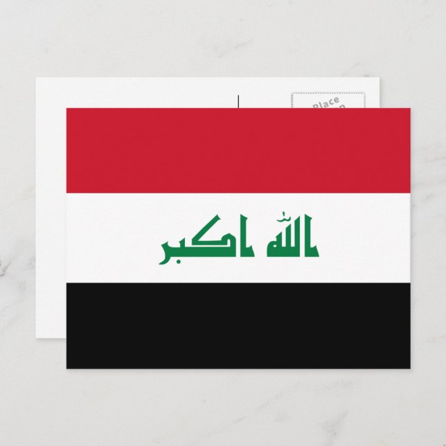 irakische Flagge, Flagge Iraks Postkarte (Vorne/Hinten)