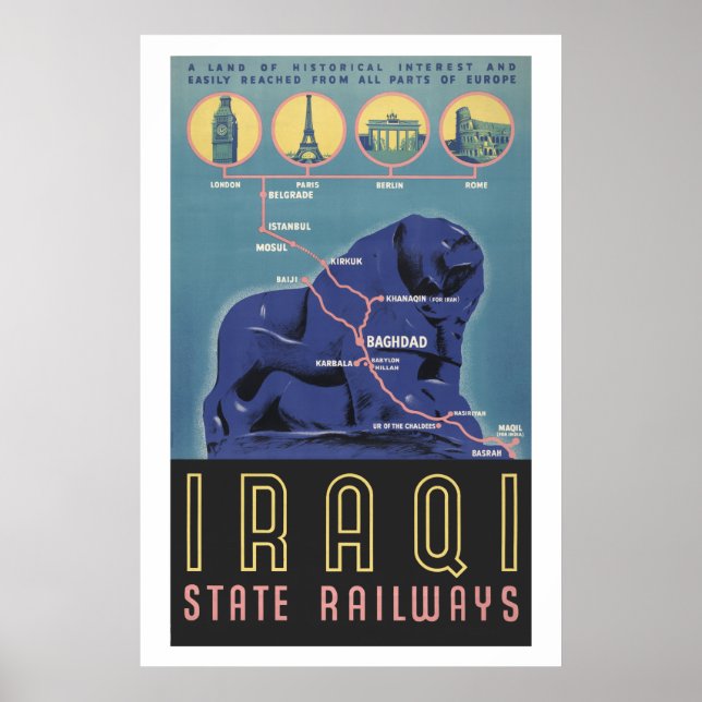 Irakische Staatsbahn Poster (Vorne)
