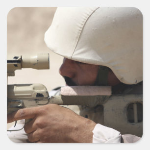 Irakischer Armee-Sergeantanblick in unten Quadratischer Aufkleber
