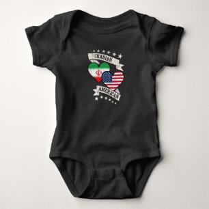 Iran American Heart Flags Iran Amerika Baby Strampler