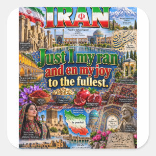 Iran-Aufkleber Quadratischer Aufkleber