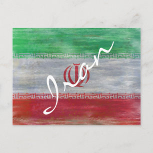Iran beängstigt iranische Flagge Postkarte