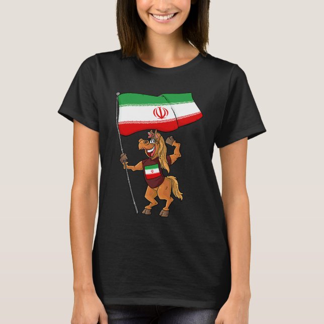 Iran Fan Pferd T-Shirt (Vorderseite)