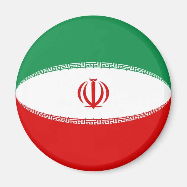 Iran Fischaugen-Flagge-Magnet Magnet (Vorne)