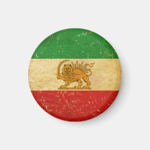 Iran Flag Lion and Sun Shah Flag Magnet Iran