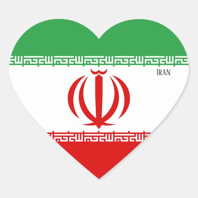 Iran Flag Splendid Patriotic Herz-Aufkleber (Vorderseite)