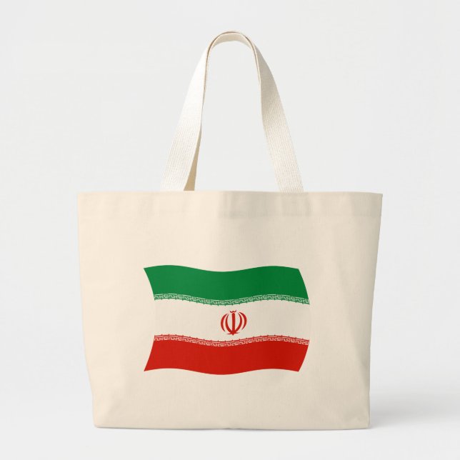 Iran Flag Tote Bag Jumbo Stoffbeutel (Vorne)