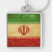 Iran Flag Vintag Design Metal Schlüsselanhänger