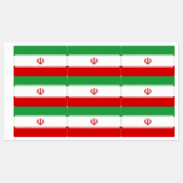 Iran-Flagge Etiketten (Blatt)