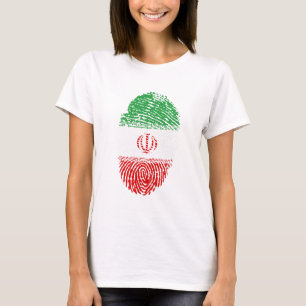 Iran-Flagge Fingerabdruck Land Primekennung T-Shirt