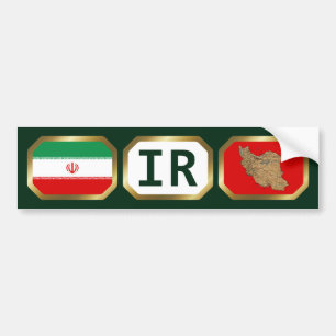Iran-Flagge-Karte-Code-Heckscheibenaufkleber Autoaufkleber
