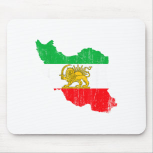 Iran-Flagge-Karte-Löwe-Persische-Grafik-Kunst Mousepad