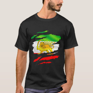 Iran-Flagge-Karte Löwe Sonne T-Shirt