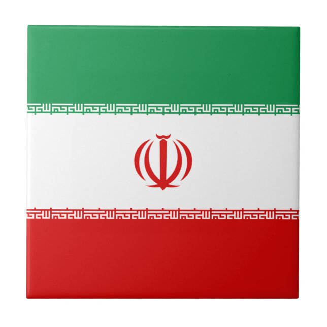 Iran-Flagge Keramikfliese (Vorderseite)