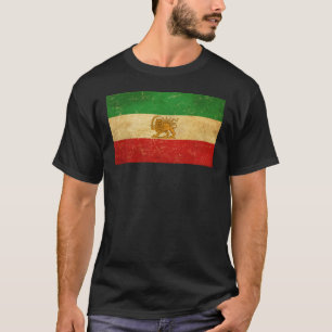 Iran-Flagge Löwe und Sonne Schah des Iran-Flagge T-Shirt