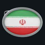 Iran-Flagge Ovale Gürtelschnalle<br><div class="desc">Patriotische Flagge des Iran.</div>