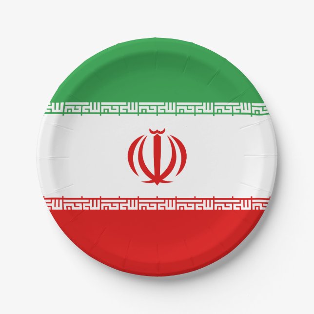 Iran-Flagge Pappteller (Vorderseite)