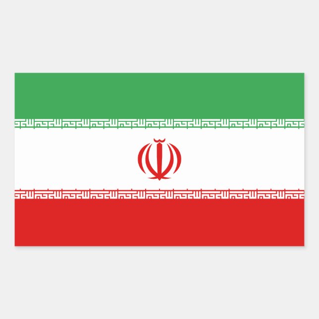 Iran-Flagge Rechteckiger Aufkleber (Vorderseite)