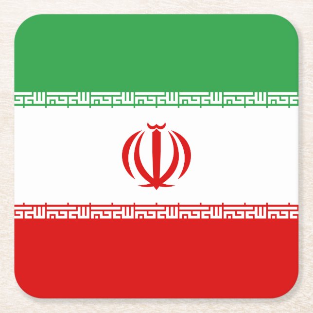 Iran-Flagge Rechteckiger Pappuntersetzer (Vorderseite)