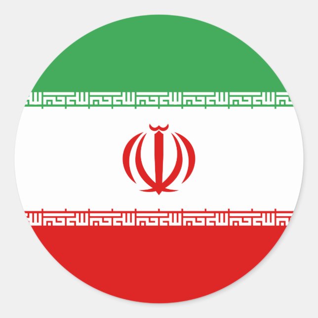 Iran-Flagge Runder Aufkleber (Vorderseite)