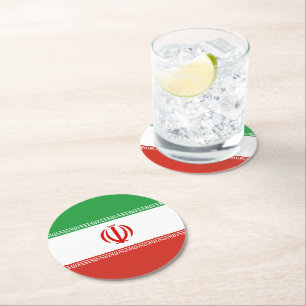 Iran-Flagge Runder Pappuntersetzer