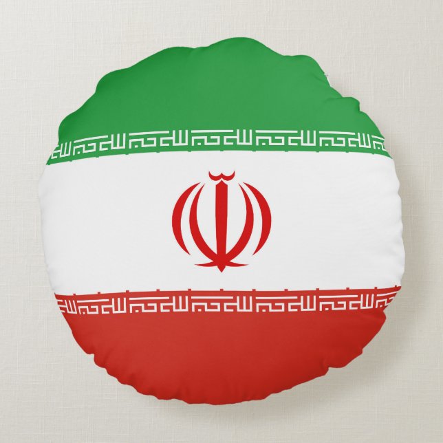 Iran-Flagge Rundes Kissen (Rückseite)