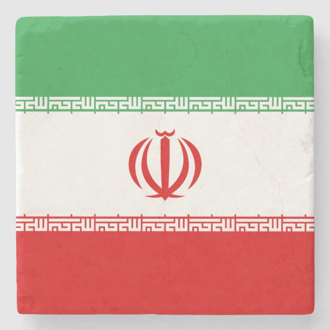 Iran-Flagge Steinuntersetzer (Vorderseite)