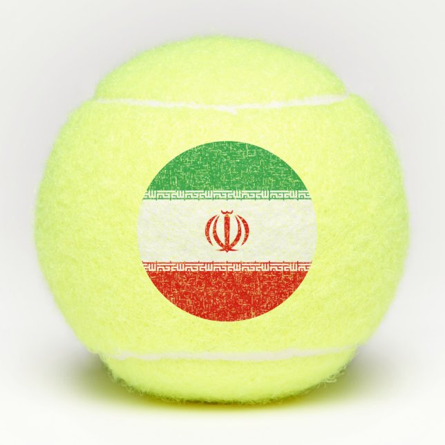 Iran-Flagge Tennisbälle (Vorderseite)