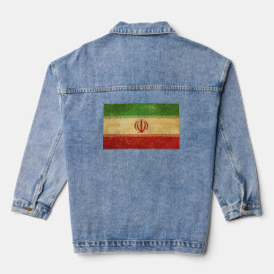 Iran-Flagge Vintage-Design Damen Jeansjacke