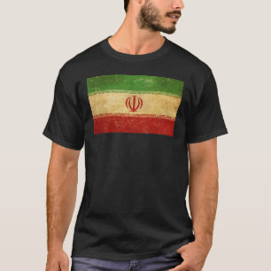 Iran-Flagge Vintage-Design Herren Schwarz T-Shirt
